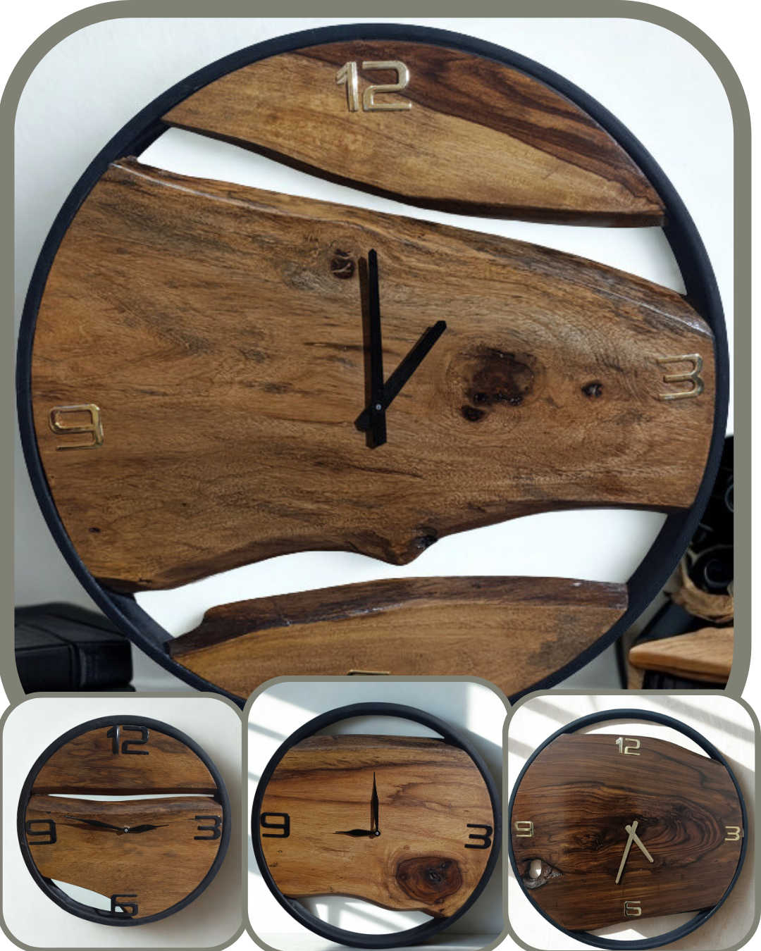 Adaptivo Wall Clocks Collection – Wooden & Metal Handcrafted Clocks