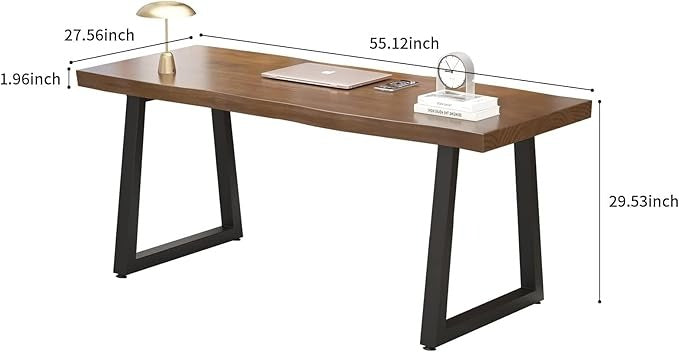 Modern Gaming Workbench Solid Sheesham Wood Desktop Computer Desk