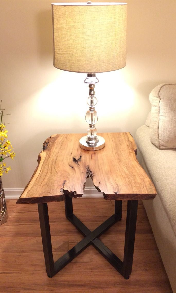Rustic Chic Live Edge End Table