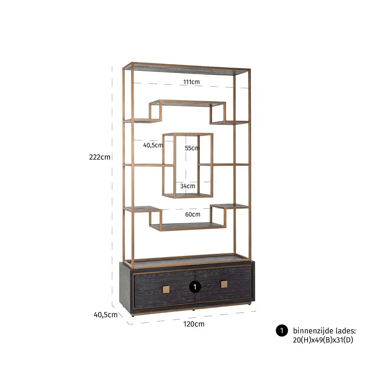 Display cabinet Hunter 2-drawers