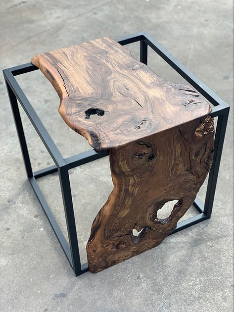 Live Edge Waterfall Side Table