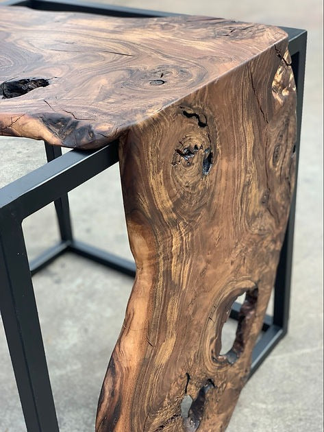 Live Edge Waterfall Side Table