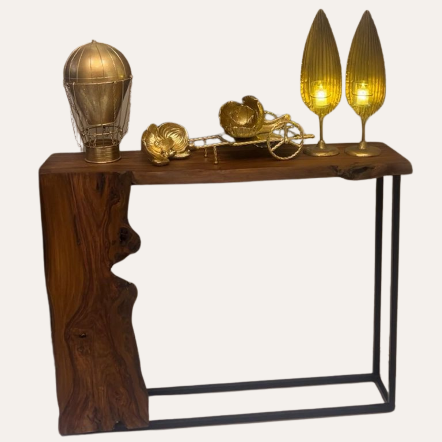 Modern wooden console table for entryway