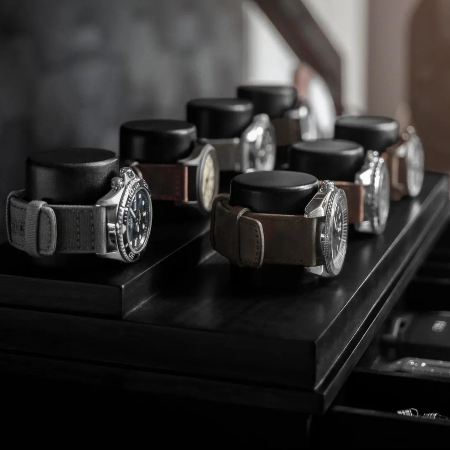 Wooden Watch Organizer with Open Drawer – Compartments for Watches, Glasses, and Accessories