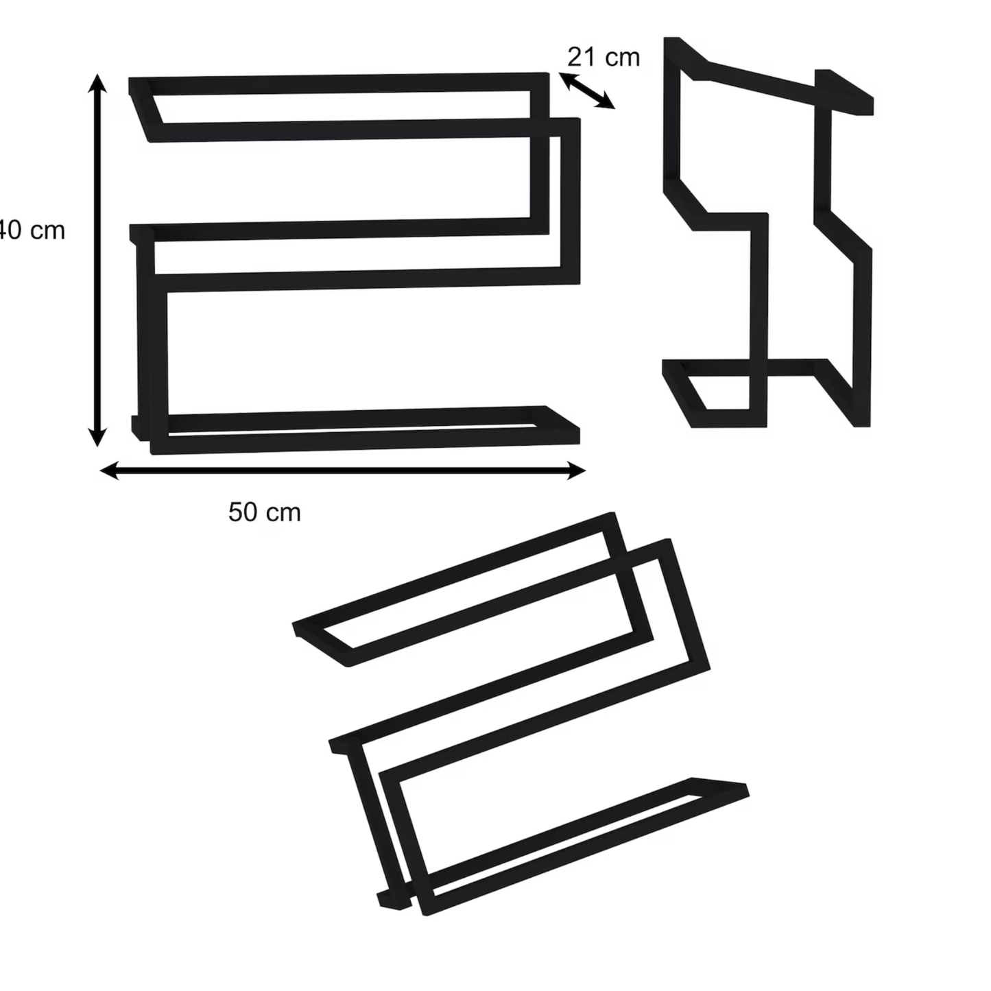 Black Metal Shoe Rack for Entryway – Loft Design by Adaptivo Furniture