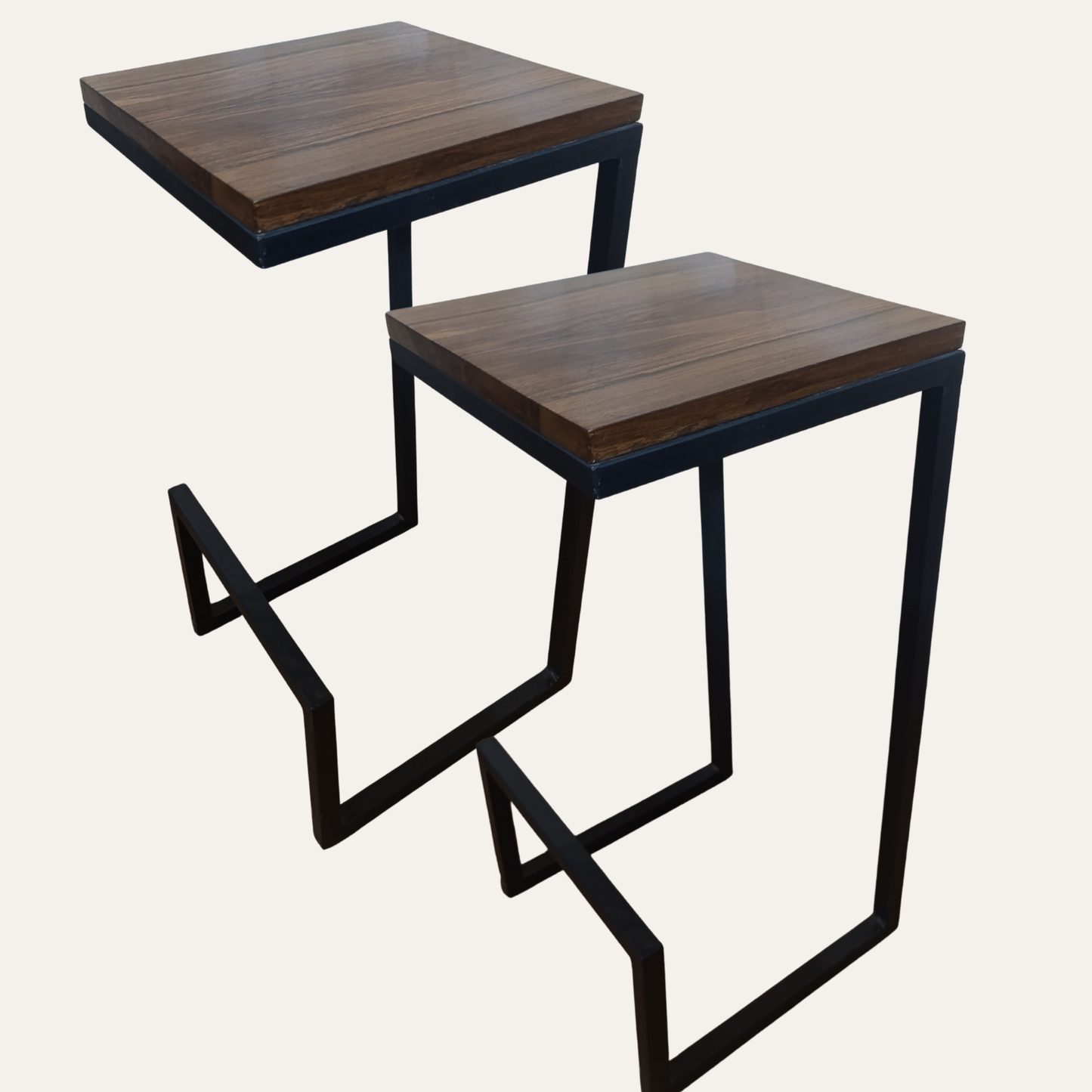 Sheesham Wood Stool – Rustic Natural Finish for Living Room or Bedroom