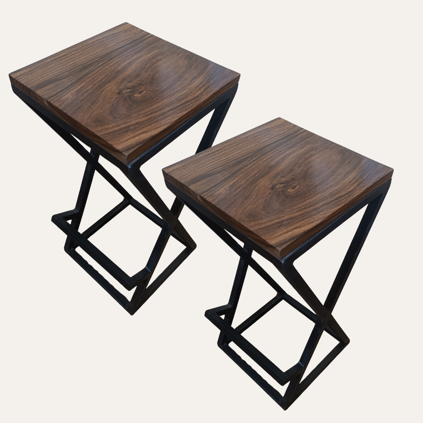 Solid Wood Rustic Bar Stool for Kitchen or Café – Adaptivo Furniture