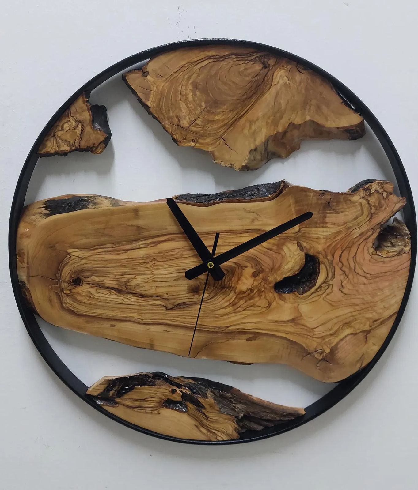 Custom Made Metal & Sheesham Wood Wall Clock