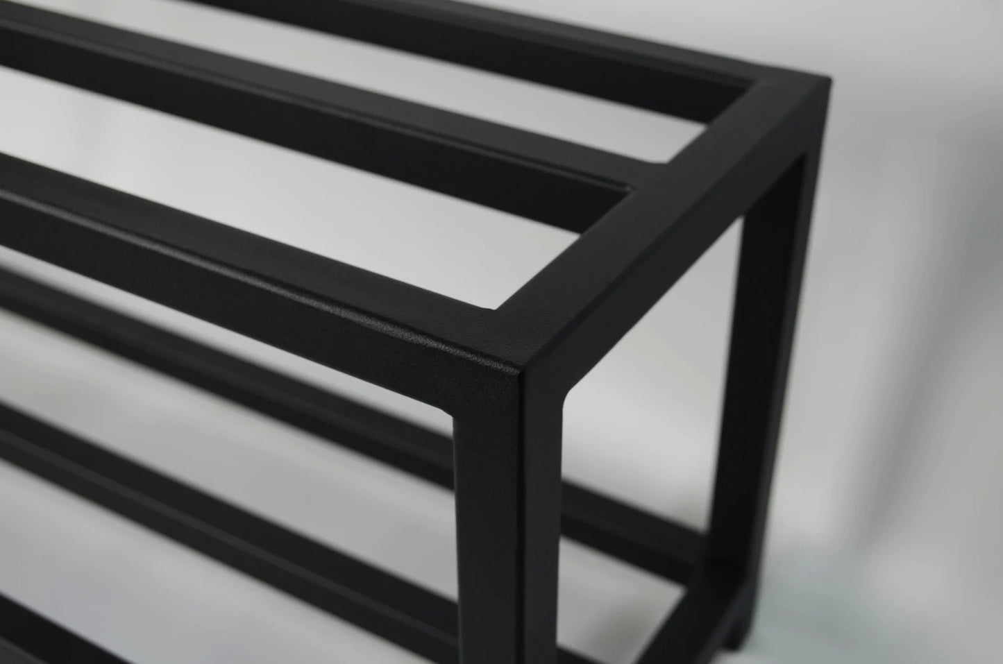 “Black Metal Shoe Organizer – 2 Layer Entryway Shoe Stand | Adaptivo Furniture”