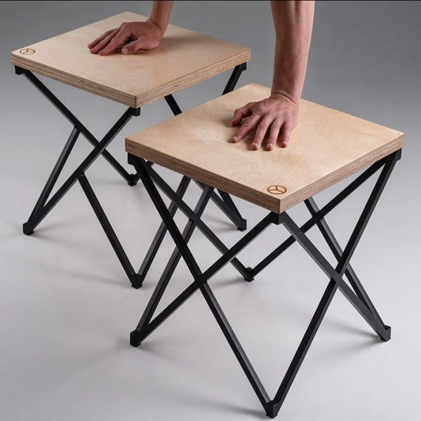 Modern X & Y Wooden Stool