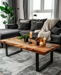 Live Edge Central Table – Natural Wood Elegance