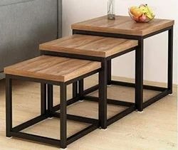 Black Iron Side Table Set of 3