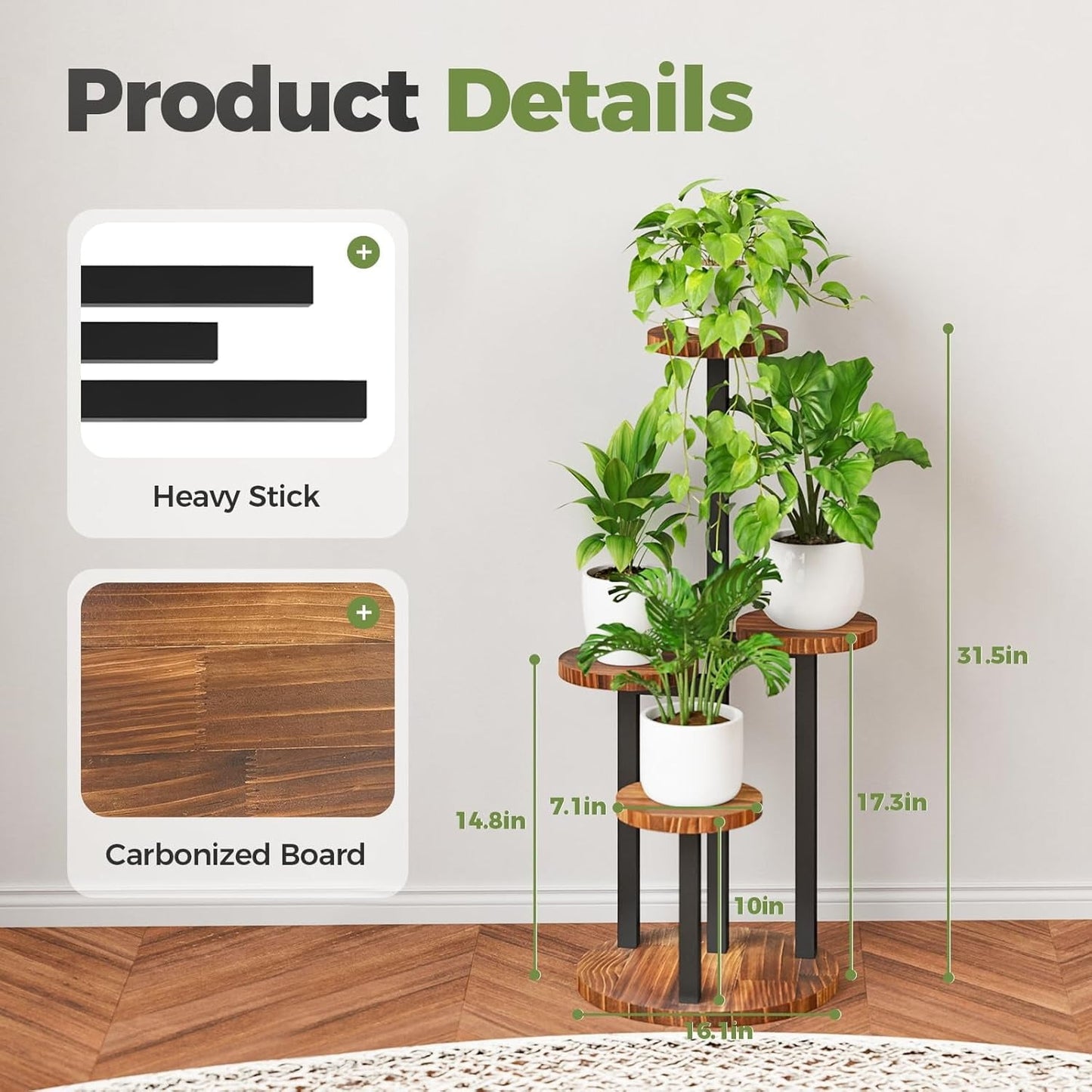 Outdoor garden 4 tier metal plant rack for multiple pots