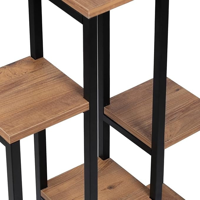Indoor outdoor 6 tier metal plant stand for flower pots and herbs.