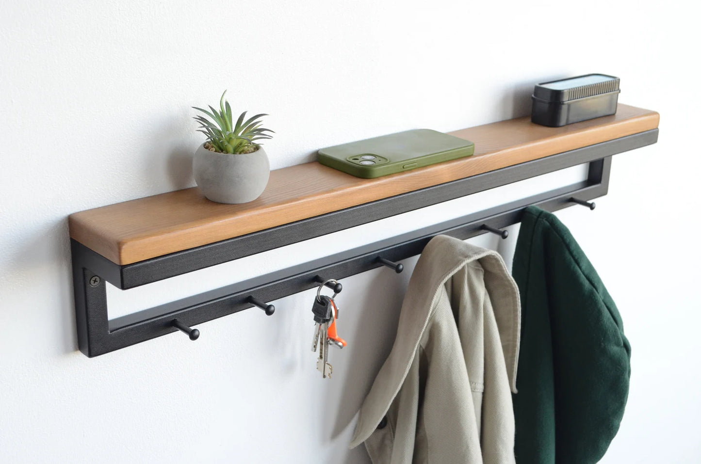 Unique Entryway Wall Mounted Rustic Clothing Shelf – Adaptivo Furniture Pakistan