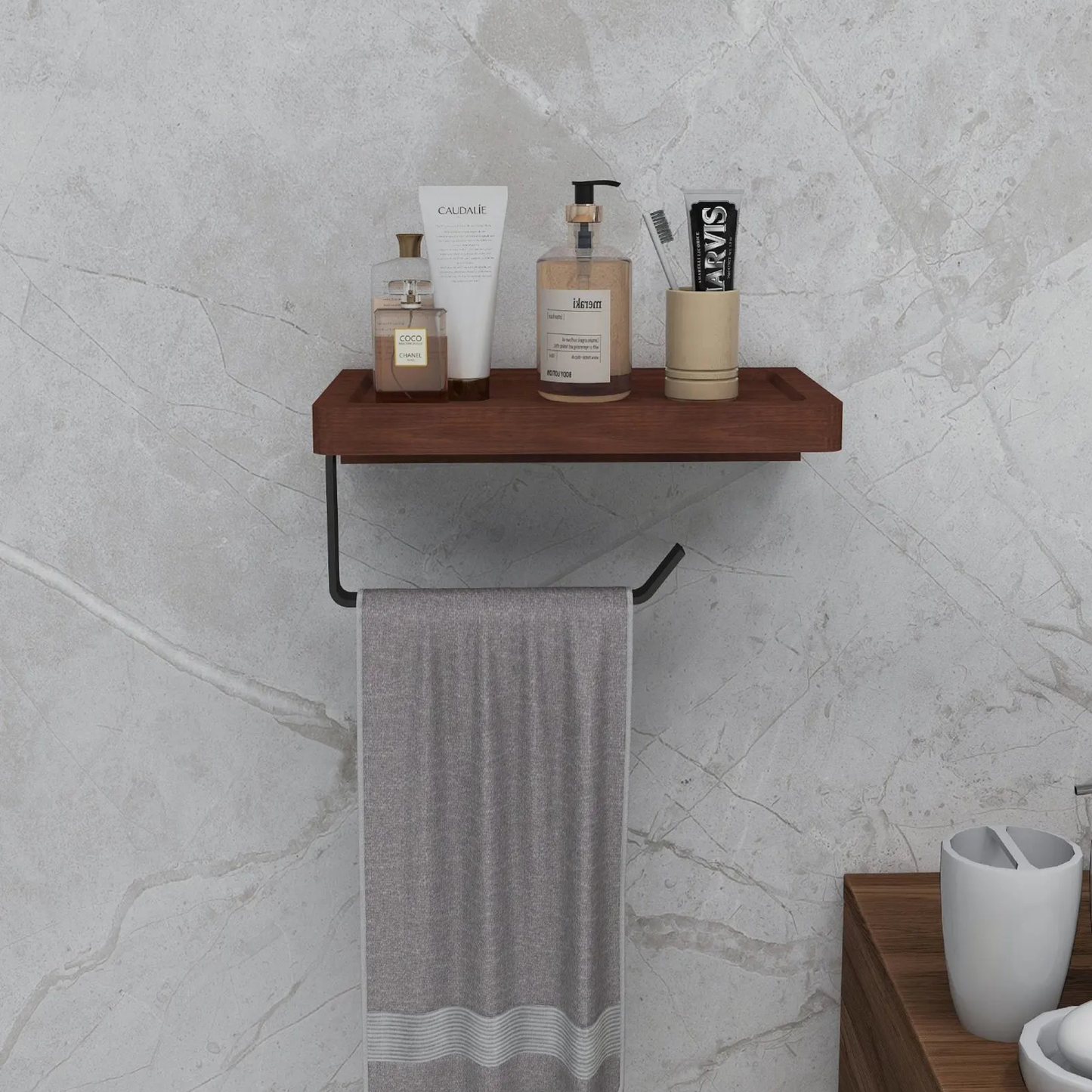 Handcrafted Sheesham Wood Shelf with Black Metal Frame – Adaptivo Furniture