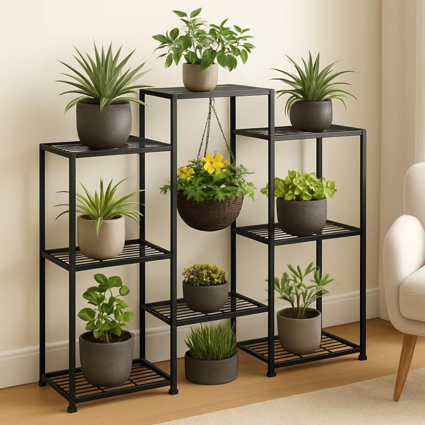 Wrought Iron Plant Stand – Outdoor Metal Plant Holder by Adaptivo Furniture