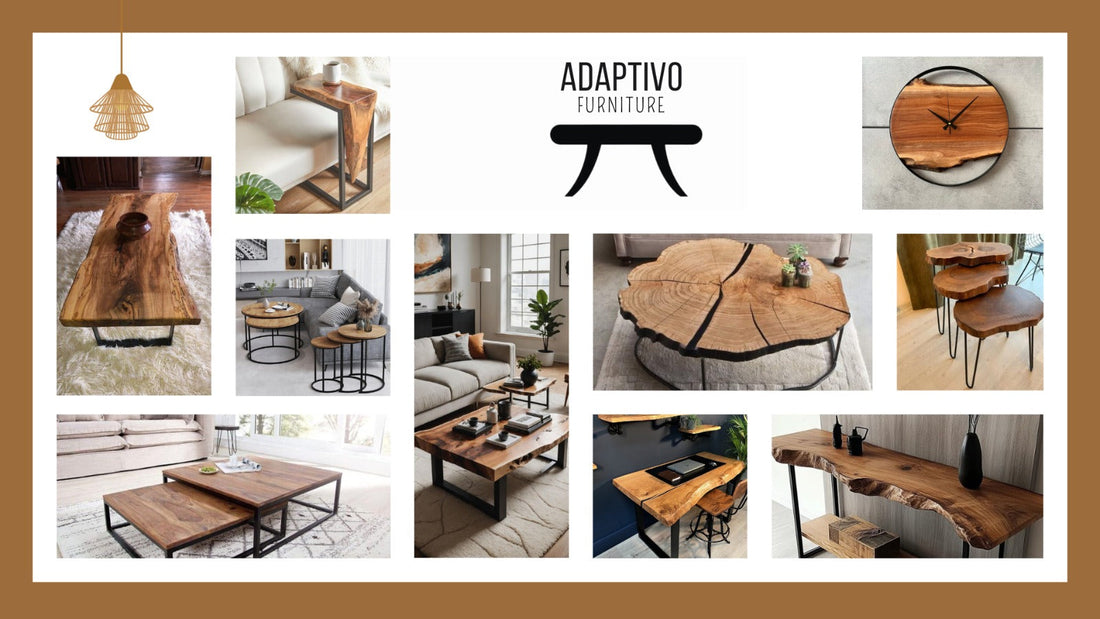 “Sheesham Wood Live Edge Center Table by Adaptivo Furniture”“Rustic Wooden Shoe Rack with Metal Frame”