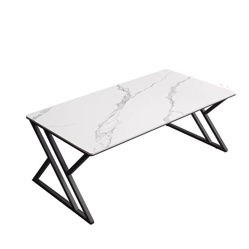 Modern Rectangular Grey Stone Top Office Desk