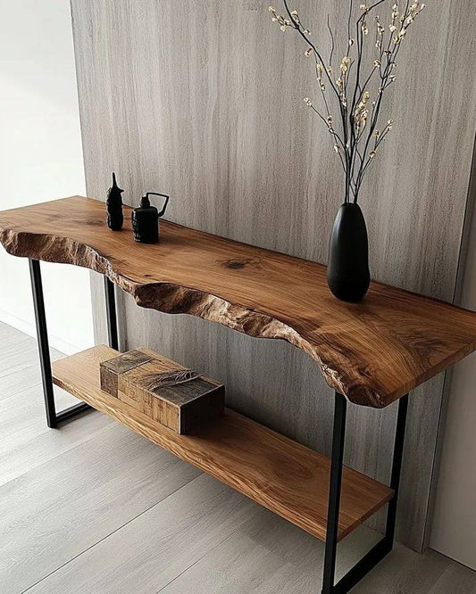 Custom Rustic Live Edge Console Table