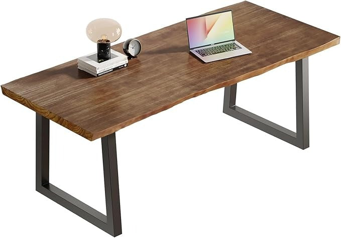Modern Gaming Workbench Solid Sheesham Wood Desktop Computer Desk