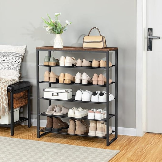 6-Tier Shoe Organizer, for 18-24 Pairs of Shoes, Large Capacity Shoe Storage Shelf