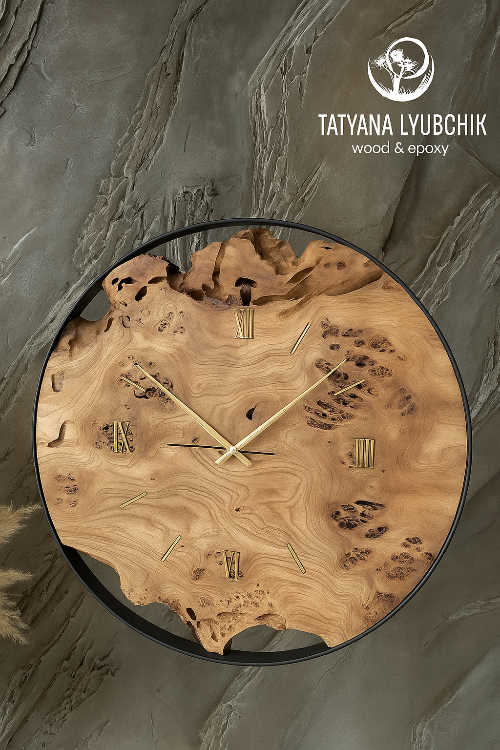 Timeless sheesham large size Nature Round Wooden Clock