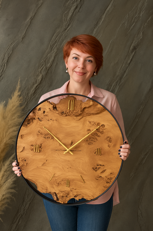 Timeless sheesham large size Nature Round Wooden Clock