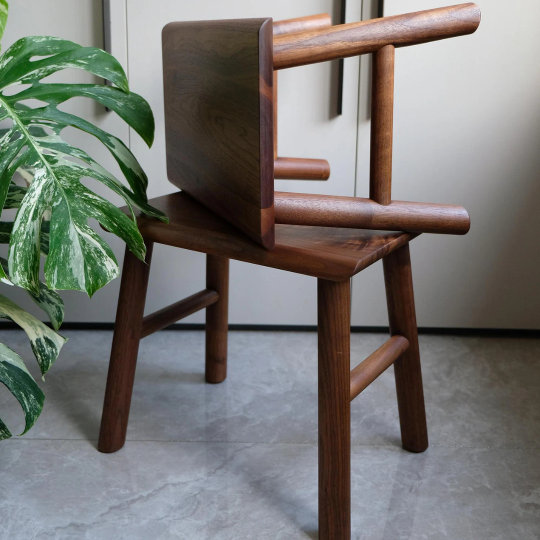 Handmade Sheesham Wood Stool | Modern Accent Seat & Side Table | Solid Wood Rustic Stool