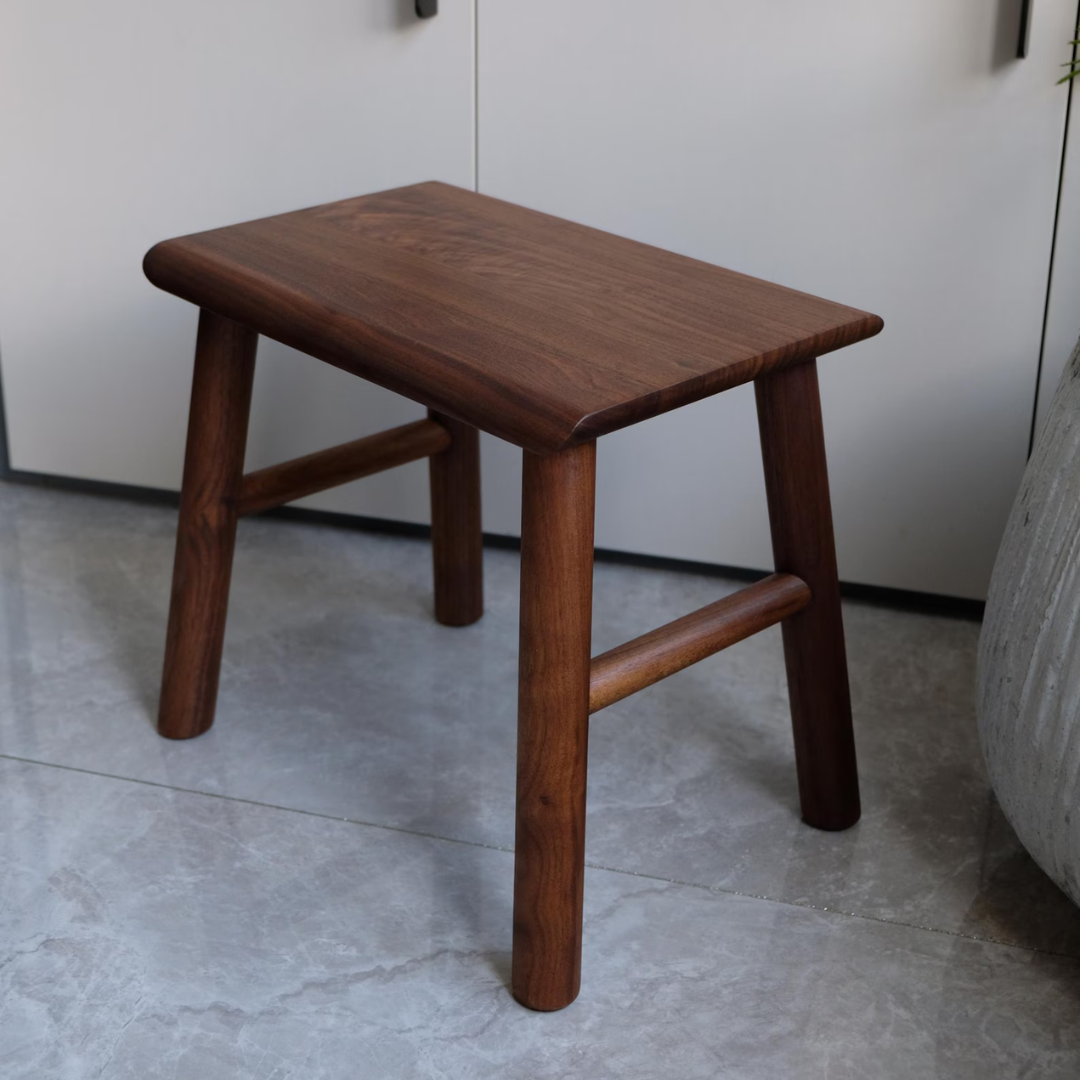 Handmade Sheesham Wood Stool | Modern Accent Seat & Side Table | Solid Wood Rustic Stool