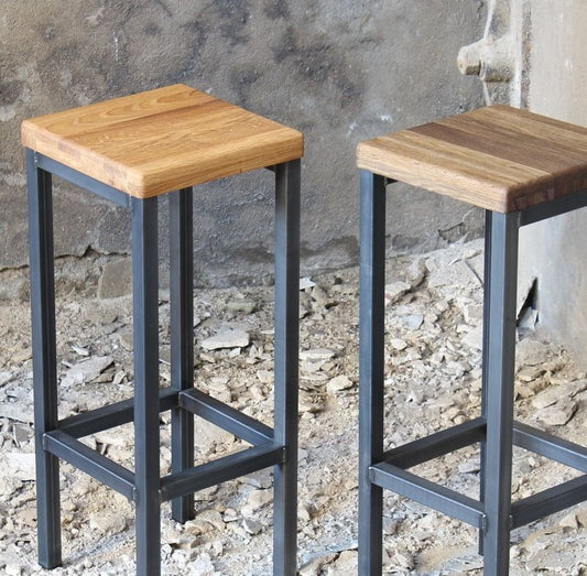 Rustic Wooden Bar Stool