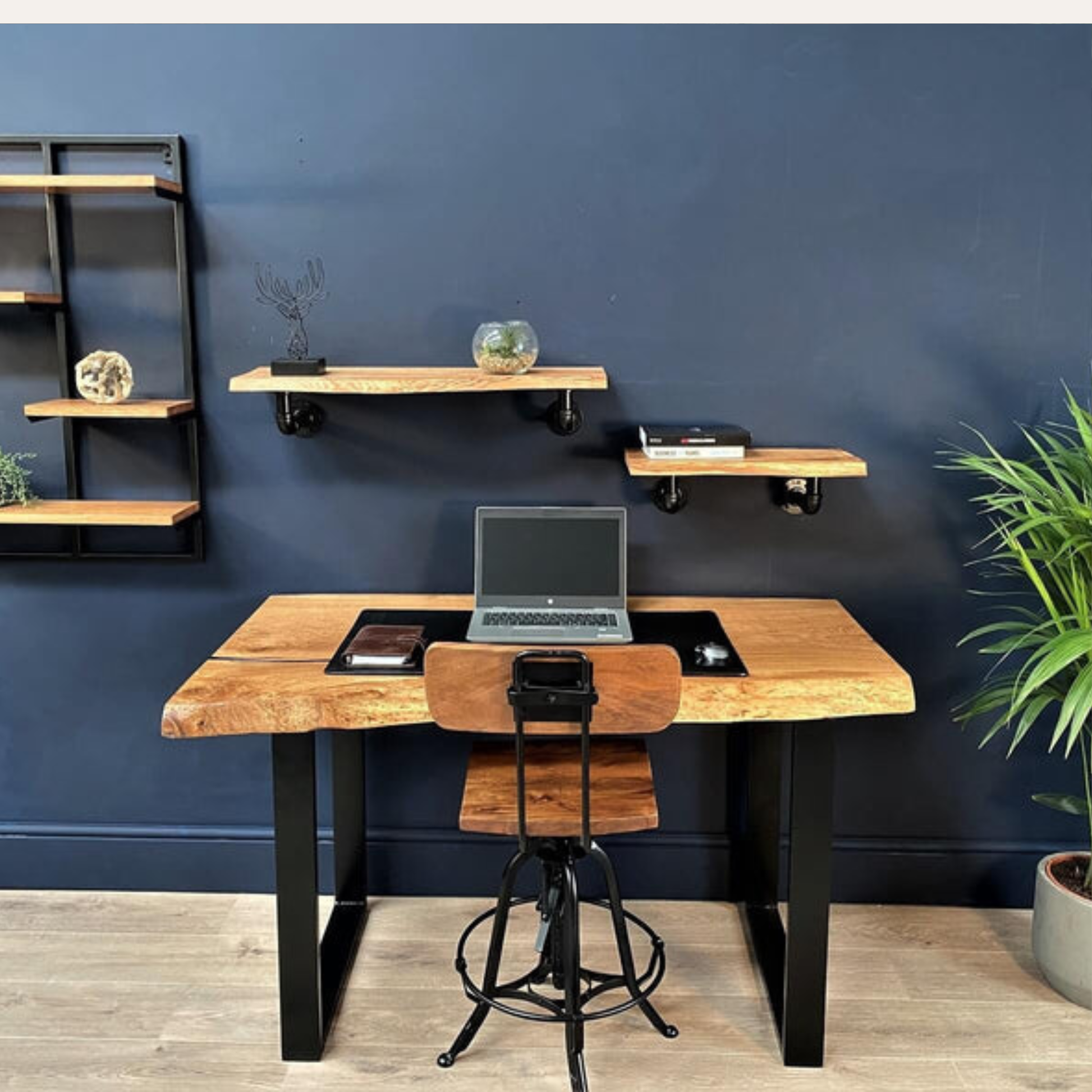 Live Edge Executive Desk – Solid Sheesham Wood Office Table by Adaptivo Furniture