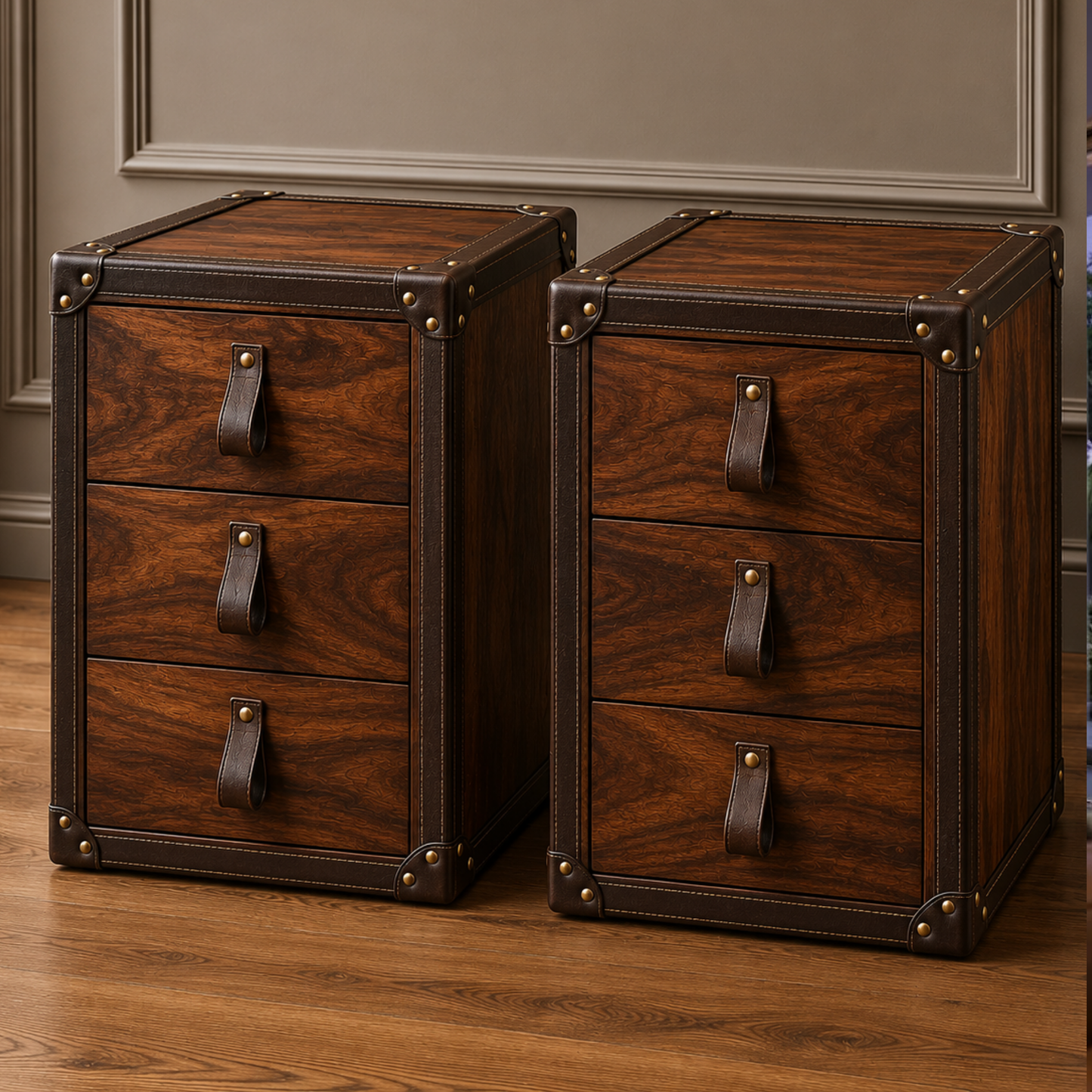 Luxury Wooden Bedside Cabinet in Pure Sheesham Wood by Adaptivo Furniture