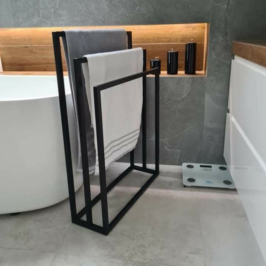 Durable Metal Bathroom Towel Stand – Wall-Mounted 3-Level Storage Rack by Adaptivo Furniture