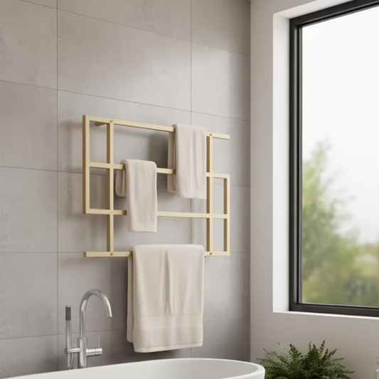 Modern Wall Mounted Towel Rack – Minimalist Bathroom Storage Shelf | Adaptivo Furniture