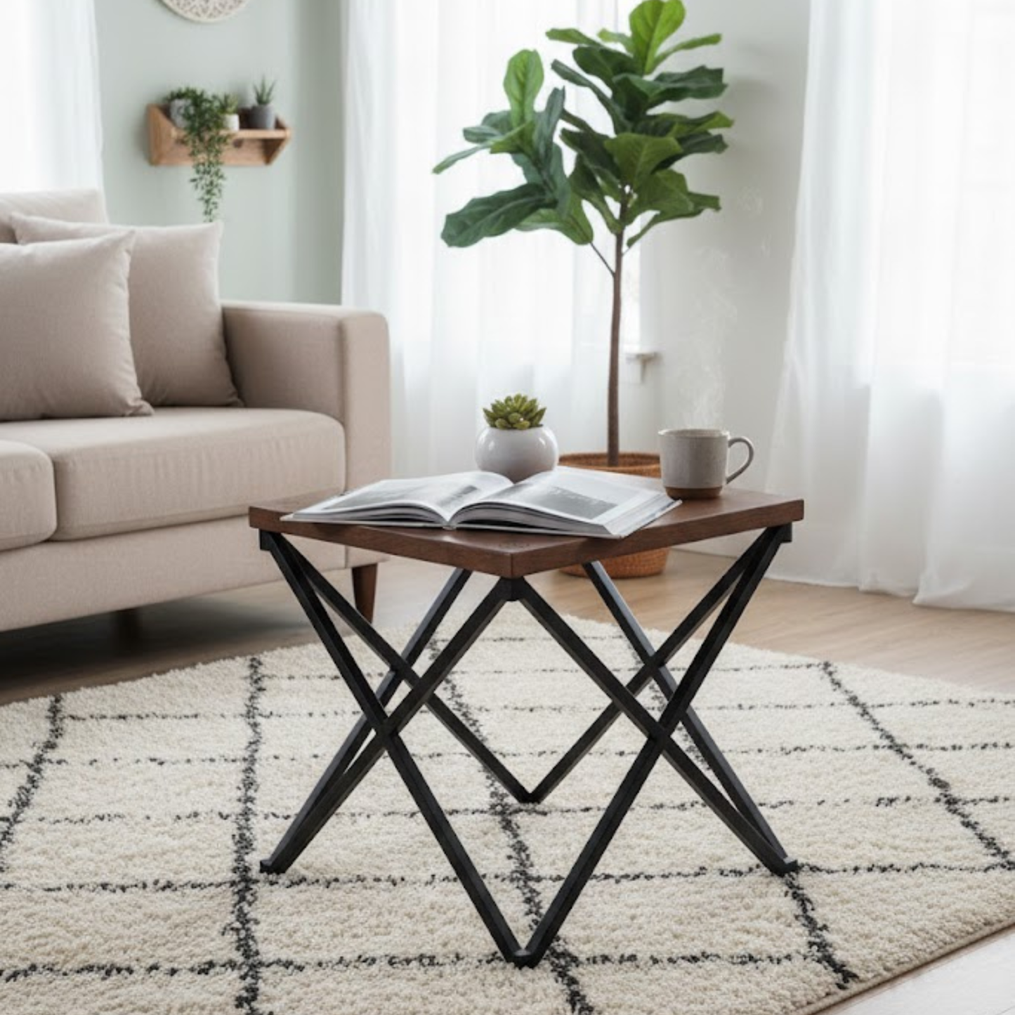 Close-up of solid Sheesham wood grain on modern wooden stool – premium quality furniture | Adaptivo Furniture