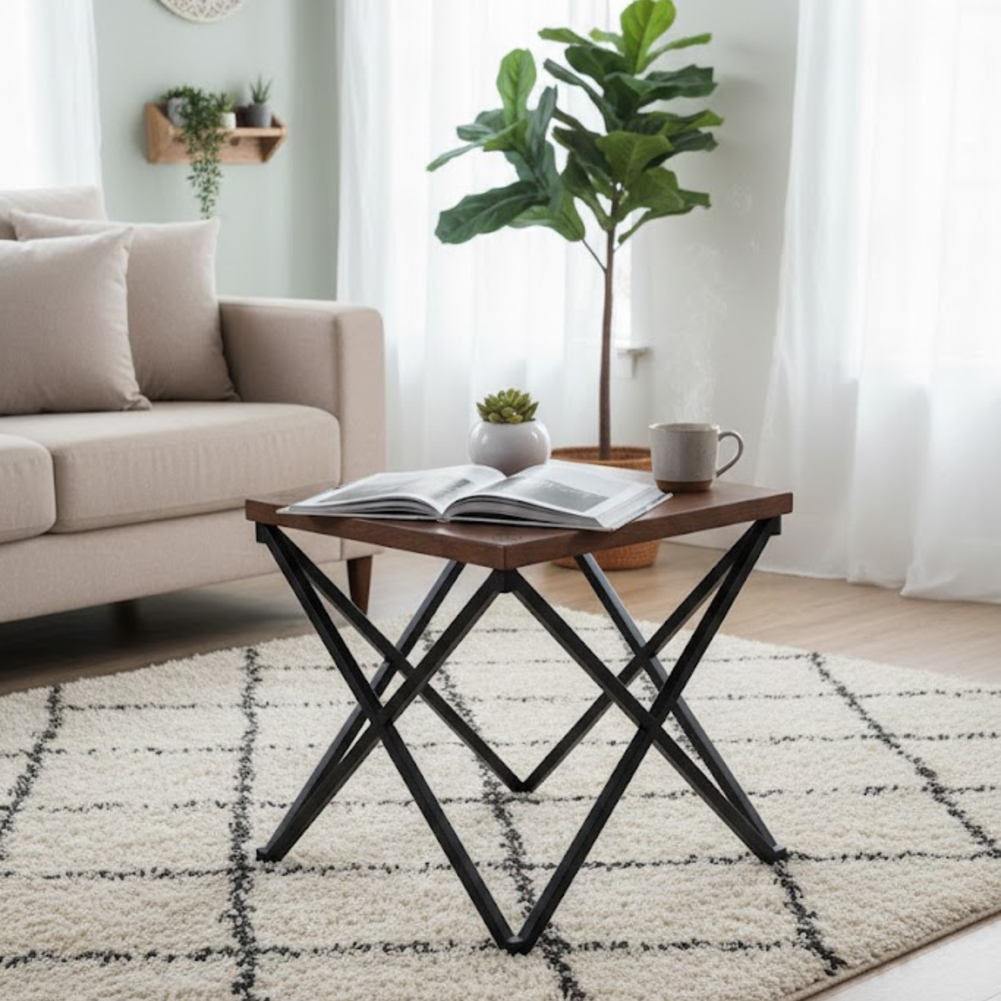 Close-up of solid Sheesham wood grain on modern wooden stool – premium quality furniture | Adaptivo Furniture