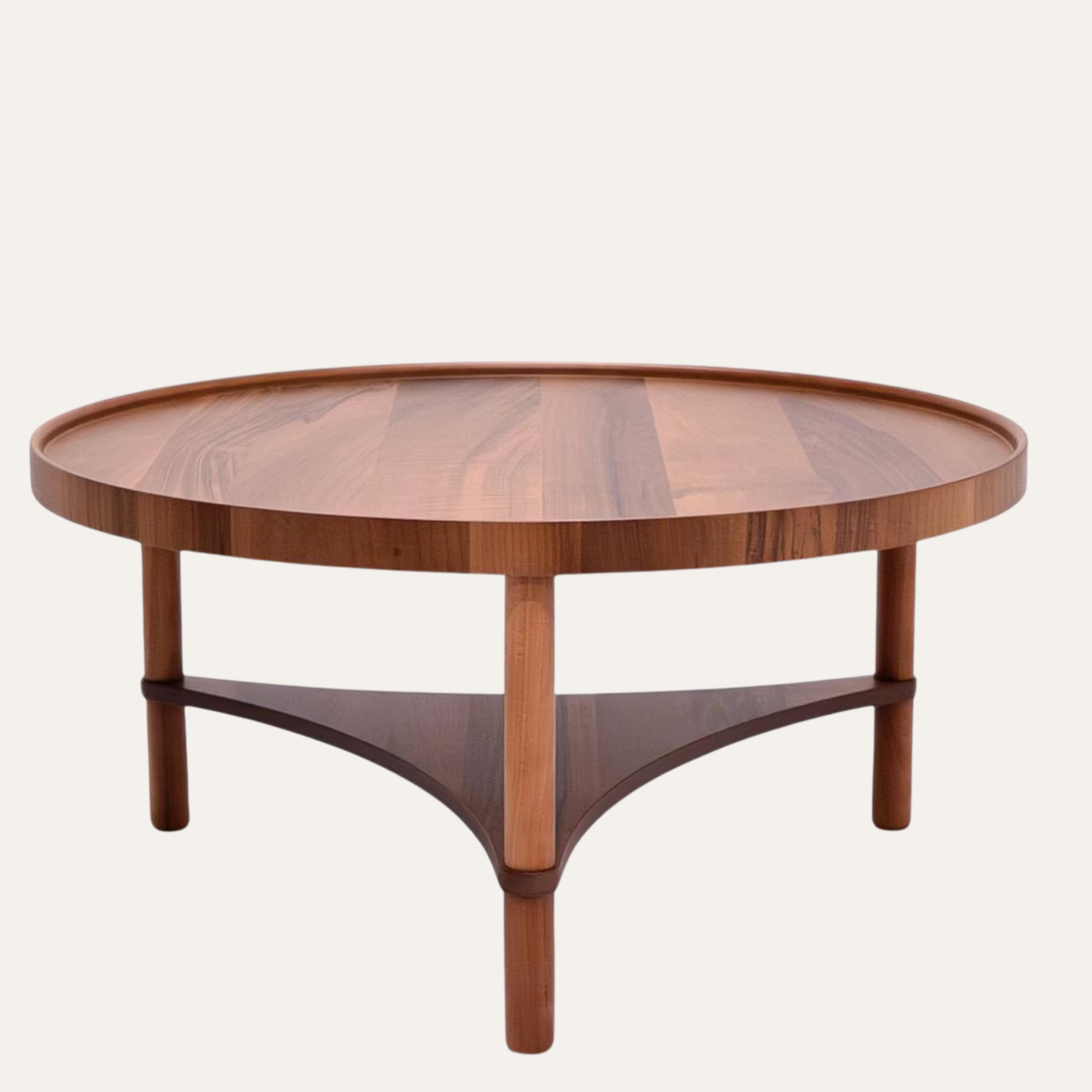 Solid Sheesham wood texture and handcrafted finish on modern nesting coffee table