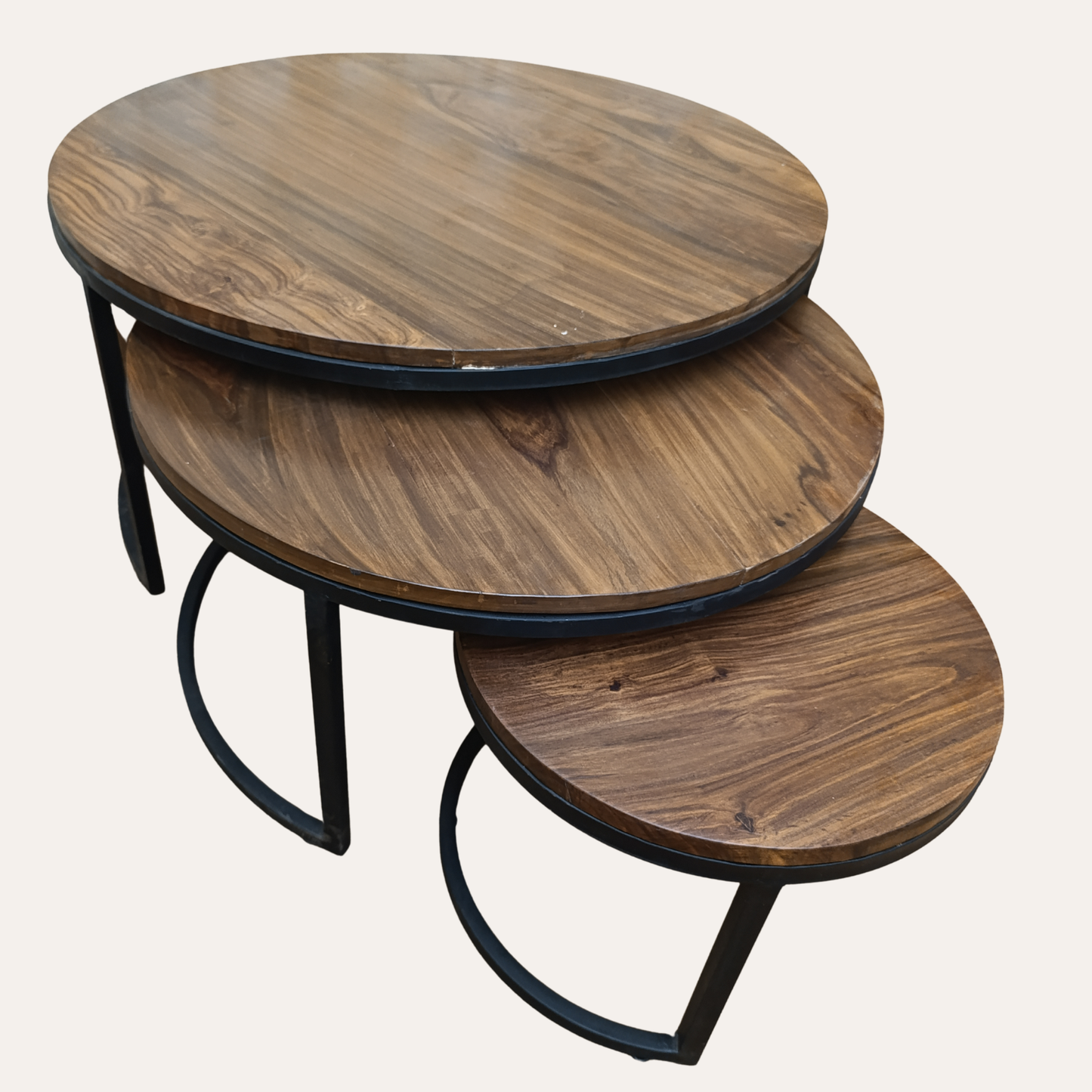 Large Round Wooden Nesting Coffee Tables – Stylish Modern Furniture by Adaptivo Furniture