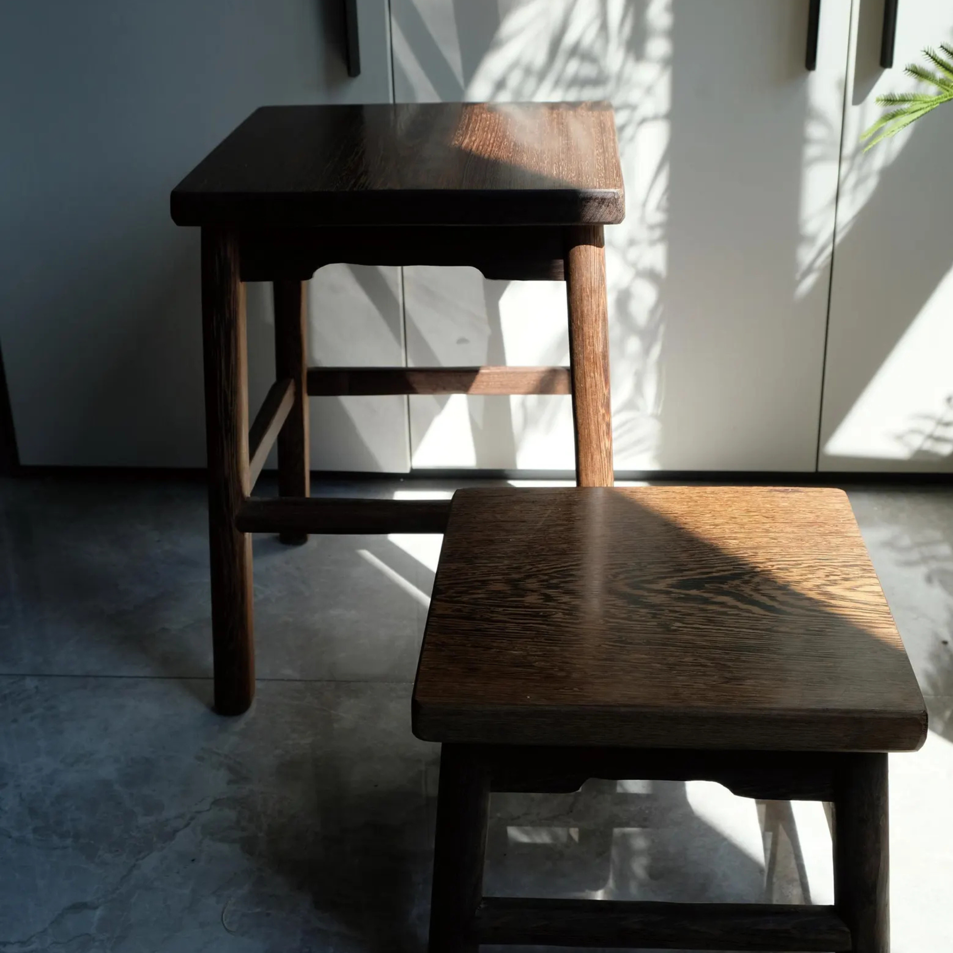 Handcrafted Wenge Wood Square Stool – Solid Wood Minimalist Design by Adaptivo Furniture