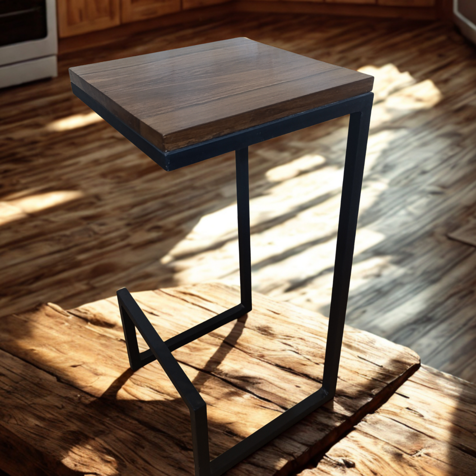 Rustic Sheesham Wooden Sitting Stool – Handmade Solid Wood by Adaptivo Furniture