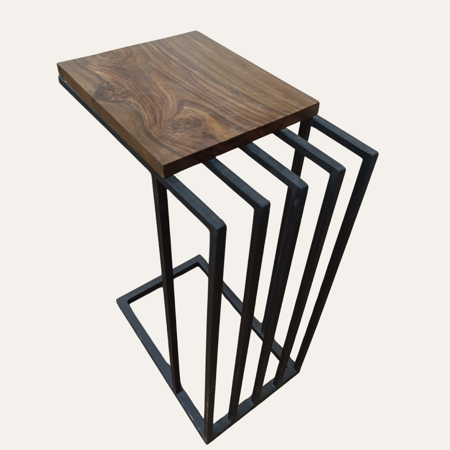Sheesham Wood & Metal Side Table – Modern Sofa Table Design by Adaptivo Furniture