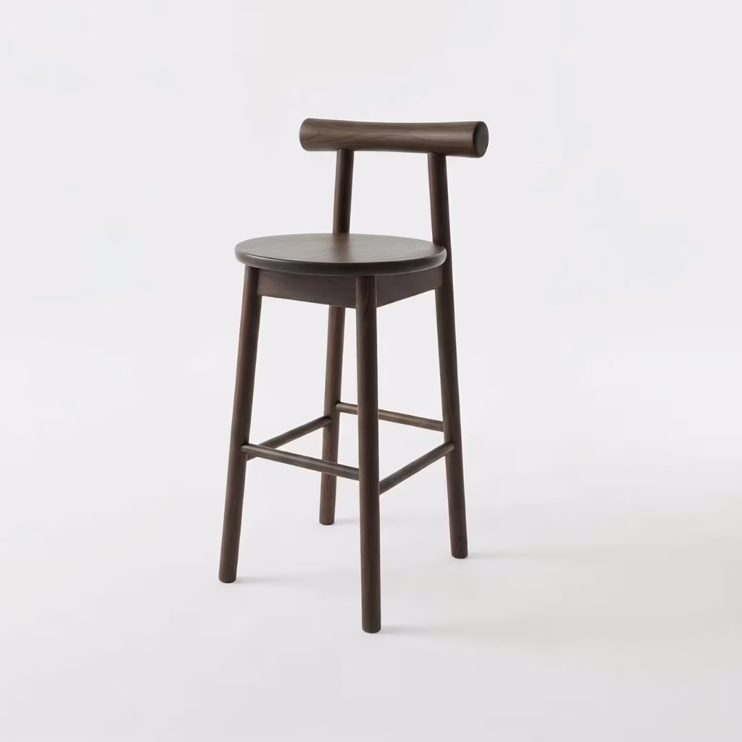 Soft Arc Stool | Solid Sheesham Wood Bar Stool | Handmade  Counter Stool