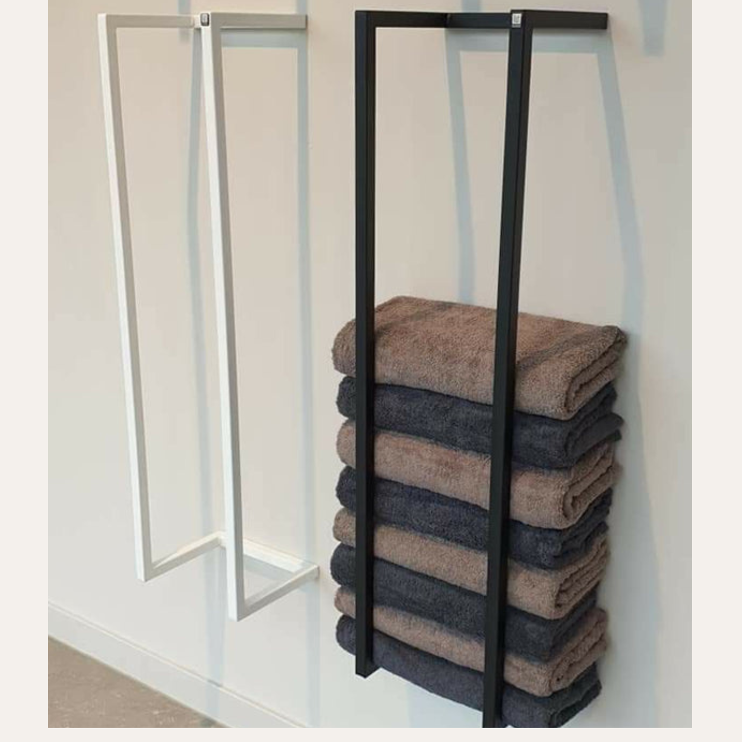 Black Metal Towel Shelf with Storage – Contemporary Bathroom Organizer by Adaptivo Furniture