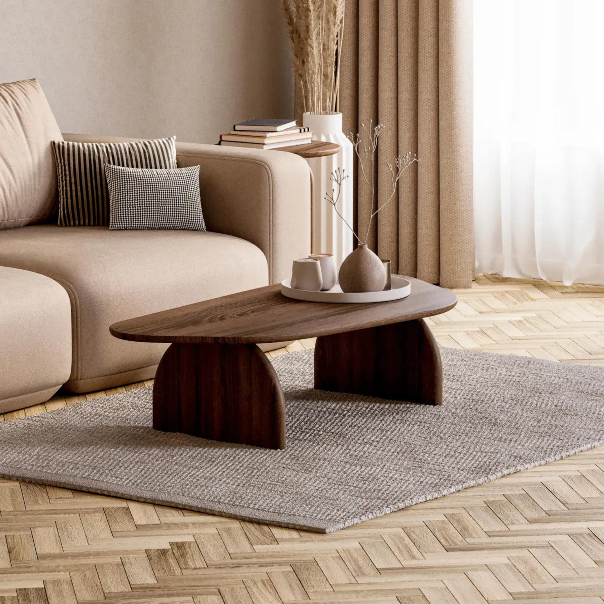 Modern Sheesham Coffee Table – Unique Solid Wood Center Table by Adaptivo Furniture