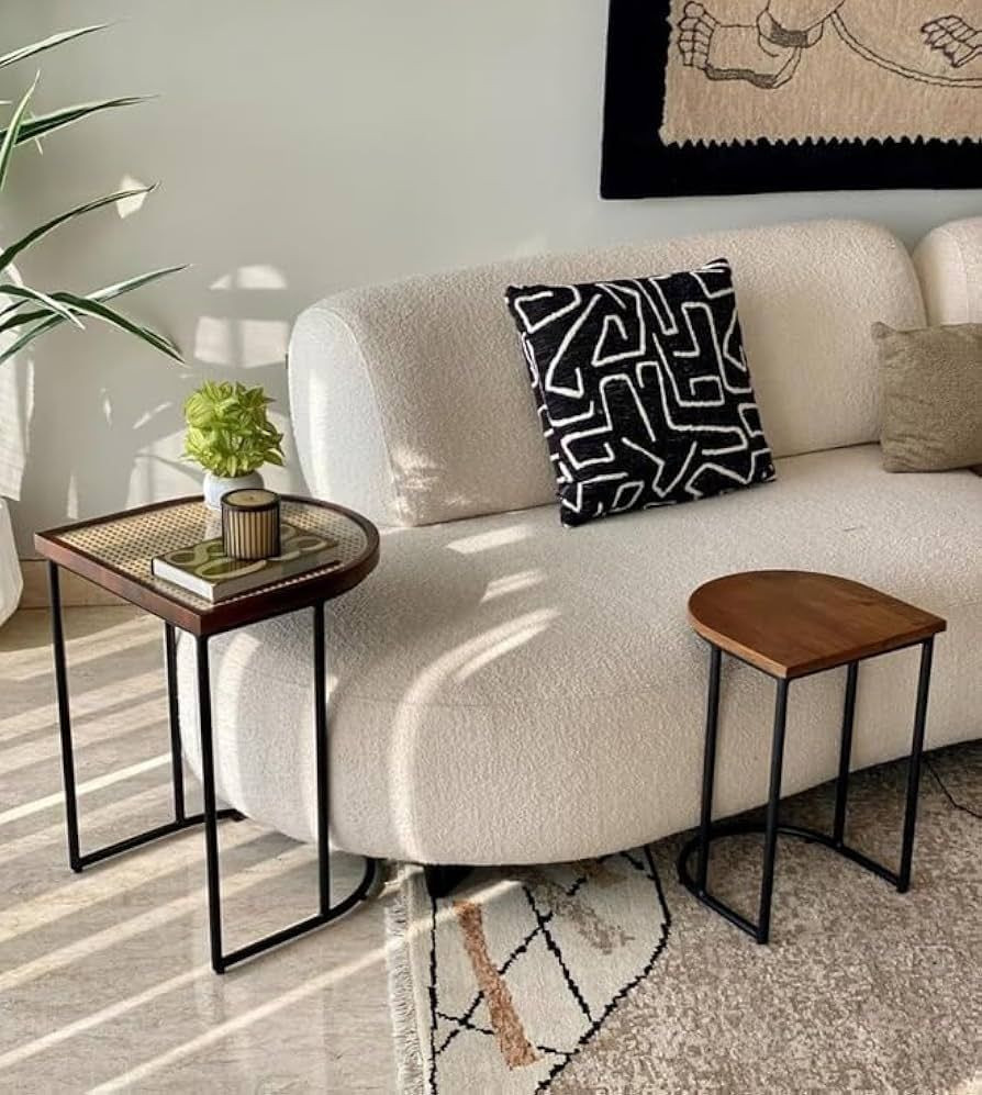 Rattan Accent Table - Set Of Two
