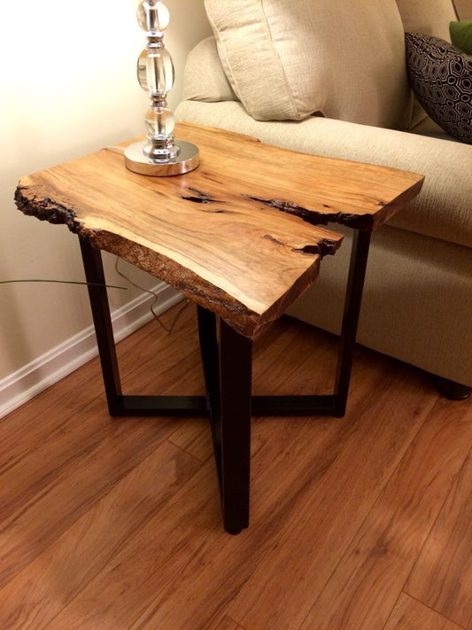 Rustic Chic Live Edge End Table