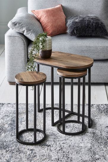 Round Nesting Living Lounge Bedroom Side Tables (Set of 3)