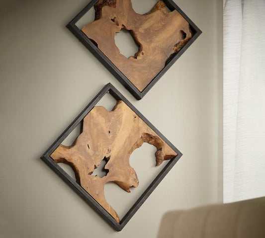 Rustic Live Edge Wall Frame pair