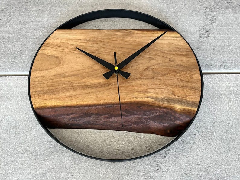Modern Silent Clock with 100% Sheesham Natural Wood